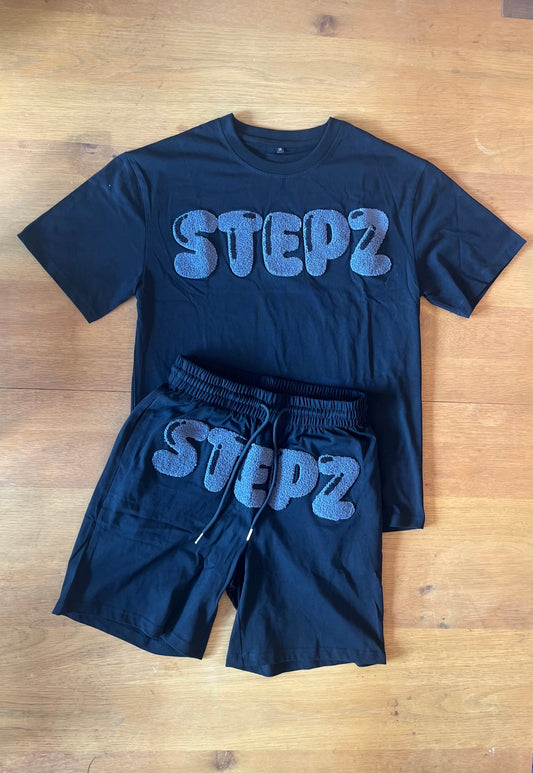 Embroidered T-shirt and short set
